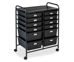 Black Metal 12-Drawer Rolling Storage Cart -Home Furnishing Store 810539917 3