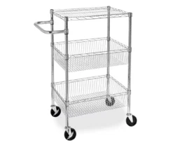 Chrome 3-Shelf Storage Cart -Home Furnishing Store 810539919 3