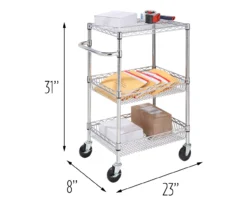 Chrome 3-Shelf Storage Cart -Home Furnishing Store 810539919 5