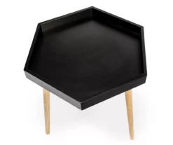 Black Hexagon Wood Leg End Table -Home Furnishing Store 810539923 4