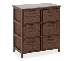 Brown 6-Drawer Woven Strap Chest 5 Brown 6-Drawer Woven Strap Chest -Home Furnishing Store 810539931 3