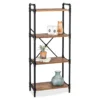 Black Industrial 4-Tier Bookshelf