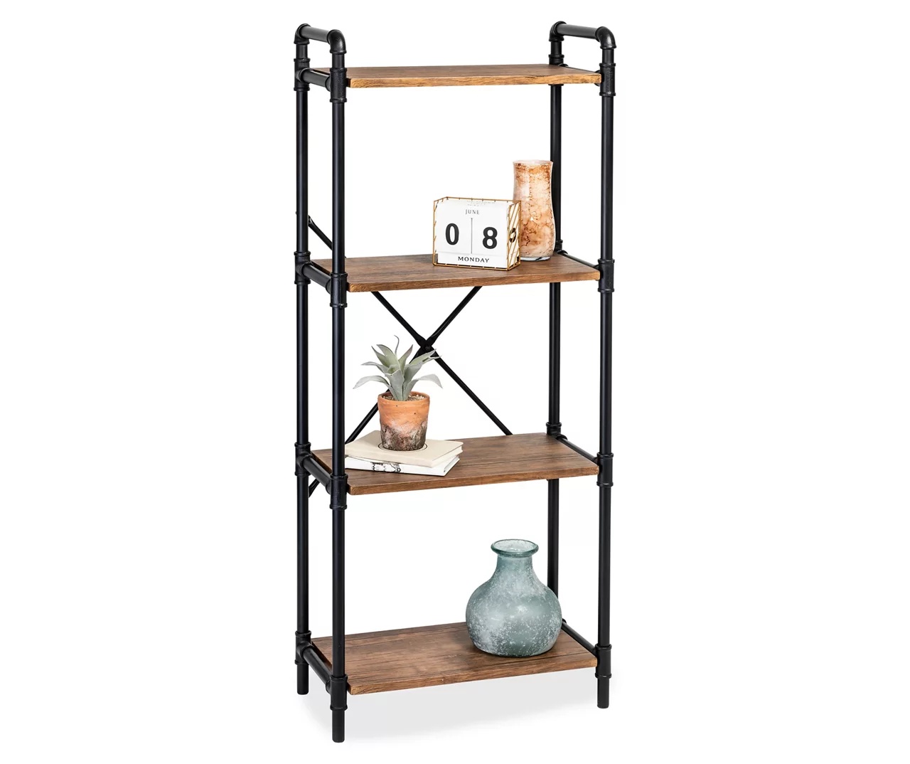 Black Industrial 4-Tier Bookshelf 1 Black Industrial 4-Tier Bookshelf