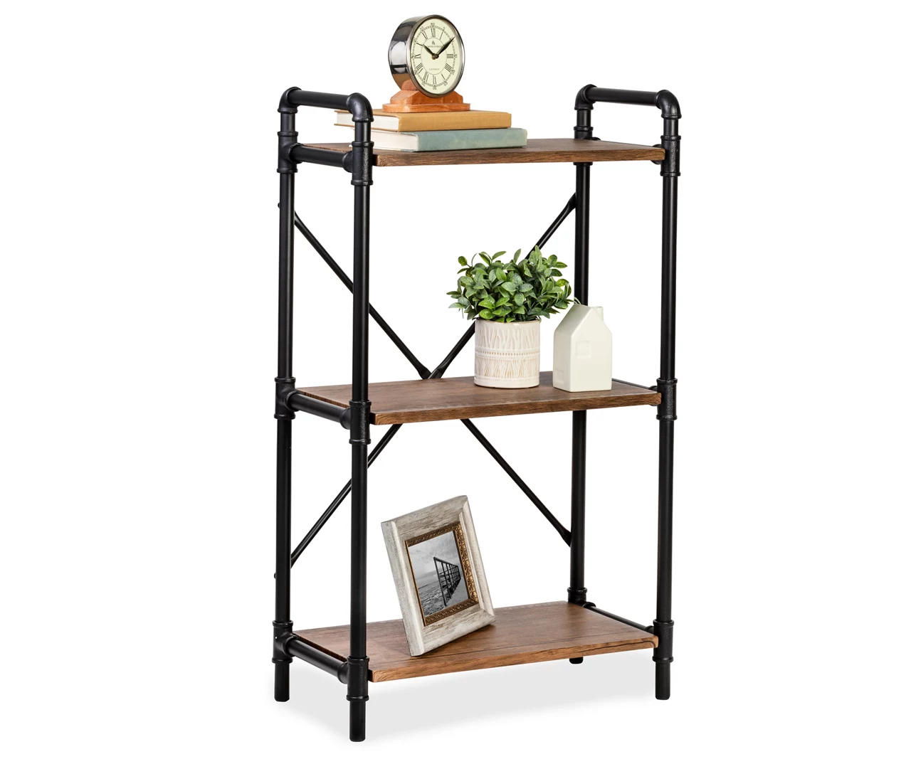Black Industrial 3-Tier Bookshelf 1 Black Industrial 3-Tier Bookshelf