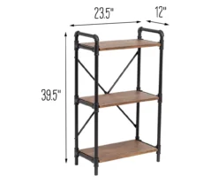 Black Industrial 3-Tier Bookshelf 9 Black Industrial 3-Tier Bookshelf -Home Furnishing Store 810539936 5