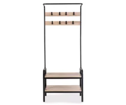 Black Steel 8-Hook Entry Rack & Bench -Home Furnishing Store 810539938 4