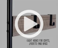 Black Steel 8-Hook Entry Rack & Bench -Home Furnishing Store 810539938 51