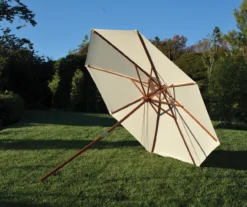 9' Natural Wood Market Patio Umbrella -Home Furnishing Store 810540703 4