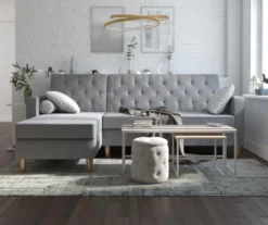 CosmoLiving Liberty Gray Chenille Sectional Storage Futon -Home Furnishing Store 810541025 4