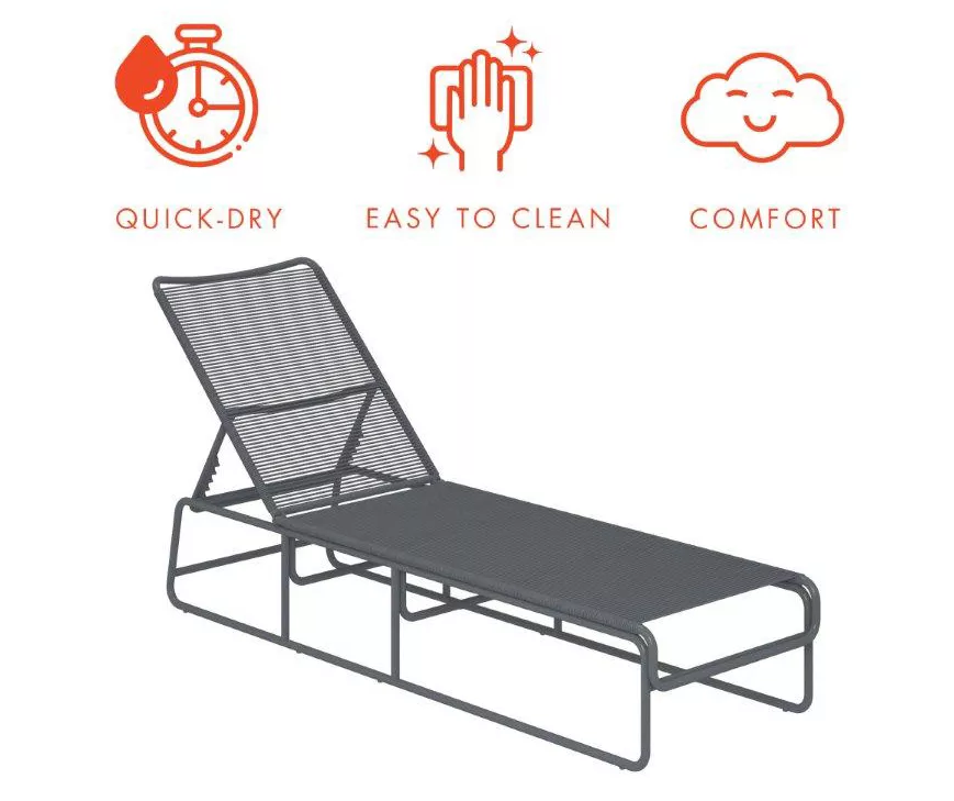 Nyla Charcoal Adjustable Wicker Chaise Patio Lounge 4 Nyla Charcoal Adjustable Wicker Chaise Patio Lounge - Image 4