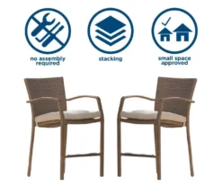 Lakewood Ranch Brown 3-Piece Wicker High Top Bistro Patio Furniture Set -Home Furnishing Store 810541486 3