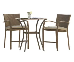 Lakewood Ranch Brown 3-Piece Wicker High Top Bistro Patio Furniture Set -Home Furnishing Store 810541486 6 1