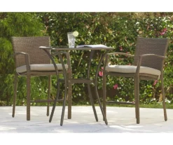 Lakewood Ranch Brown 3-Piece Wicker High Top Bistro Patio Furniture Set -Home Furnishing Store 810541486 7