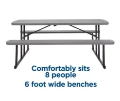 COSCO Intellefit Dark Gray 2-Bench Folding Outdoor Picnic Table 9 COSCO Intellefit Dark Gray 2-Bench Folding Outdoor Picnic Table -Home Furnishing Store 810541500 4