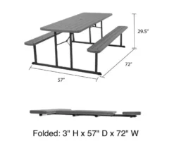 COSCO Intellefit Dark Gray 2-Bench Folding Outdoor Picnic Table 11 COSCO Intellefit Dark Gray 2-Bench Folding Outdoor Picnic Table -Home Furnishing Store 810541500 6