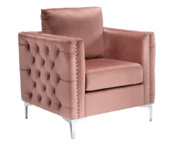 Lizmont Blush Tufted Velvet Accent Chair