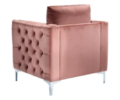 Lizmont Blush Tufted Velvet Accent Chair -Home Furnishing Store 810542292 5