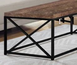 Brown Reclaimed Wood Look Coffee Table 6 Brown Reclaimed Wood Look Coffee Table -Home Furnishing Store 810542382 3