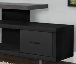 60" Black & Gray Top TV Stand -Home Furnishing Store 810542411 3