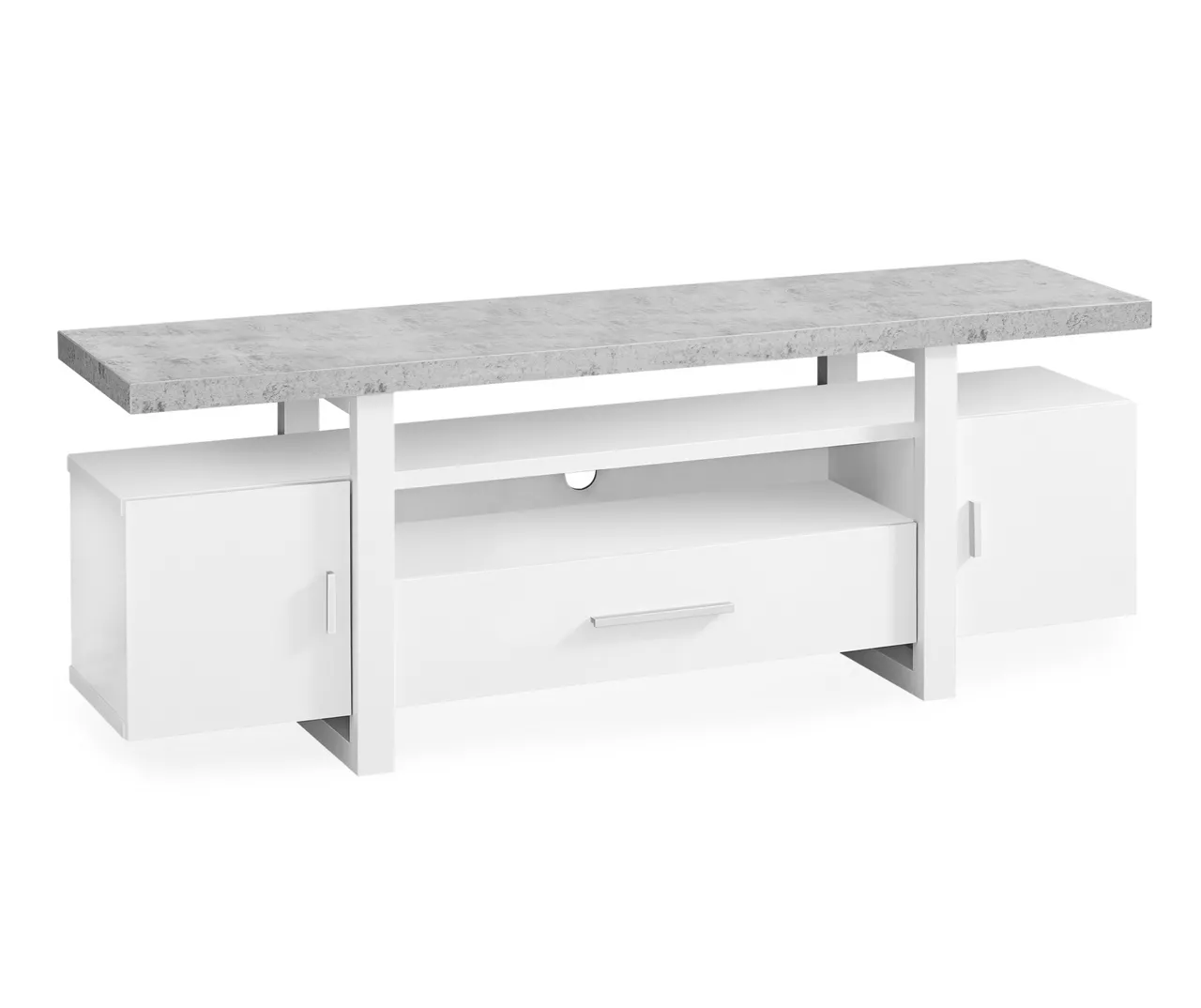 60" White & Cement Look TV Stand 1 60" White & Cement Look TV Stand