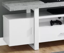 60" White & Cement Look TV Stand 6 60" White & Cement Look TV Stand -Home Furnishing Store 810542414 3