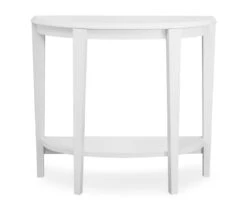 White 2-Tier Half Moon Console Table