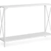White Metal X-Shaped Console Table