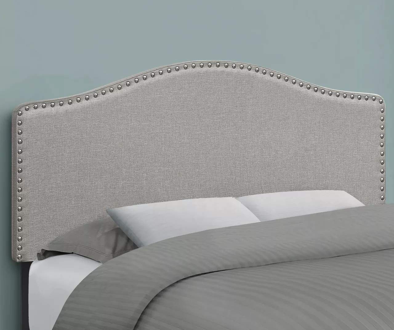 Monarch Linen Nailhead Trim Headboard 3 Monarch Linen Nailhead Trim Headboard - Image 3