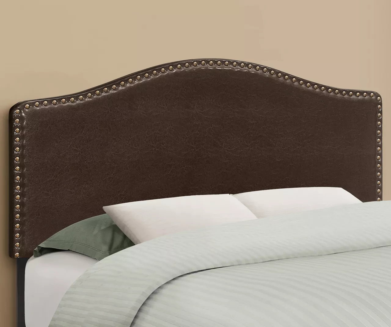 Monarch Faux Leather Button Tufted Headboard 9 Monarch Faux Leather Button Tufted Headboard - Image 9