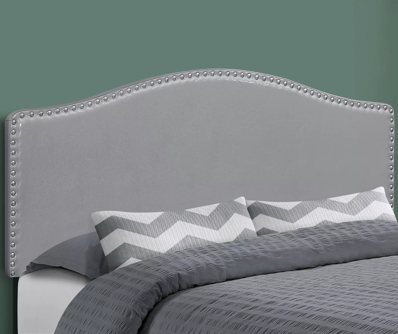 Monarch Faux Leather Button Tufted Headboard 5 Monarch Faux Leather Button Tufted Headboard - Image 5