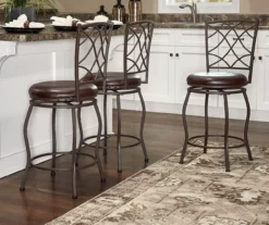 Pike Brown 3-Piece Upholstered Adjustable Swivel Stool Set -Home Furnishing Store 810543038 A0 9