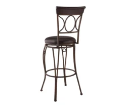 Memphis Black Metal & Brown Faux Leather Circle Back Bar Stool -Home Furnishing Store 810543052 A2 4