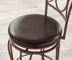 Memphis Black Metal & Brown Faux Leather Circle Back Counter Stool -Home Furnishing Store 810543053 A0 10