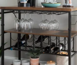 Patrick 2-Tier Wood & Metal Wine Cart -Home Furnishing Store 810543090 A0 6