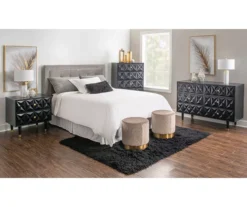 Urban Fresh Black & Gold 6-Drawer Textured Geometric Dresser 9 Urban Fresh Black & Gold 6-Drawer Textured Geometric Dresser -Home Furnishing Store 810543103 2