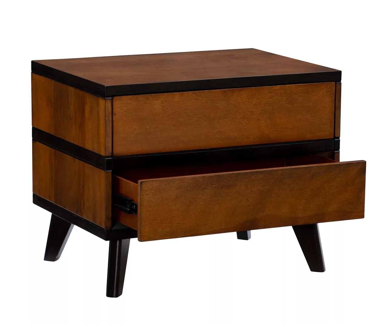 Manhattan Walnut 2-Drawer Mid-Century Wood Nightstand 7 Manhattan Walnut 2-Drawer Mid-Century Wood Nightstand - Image 7