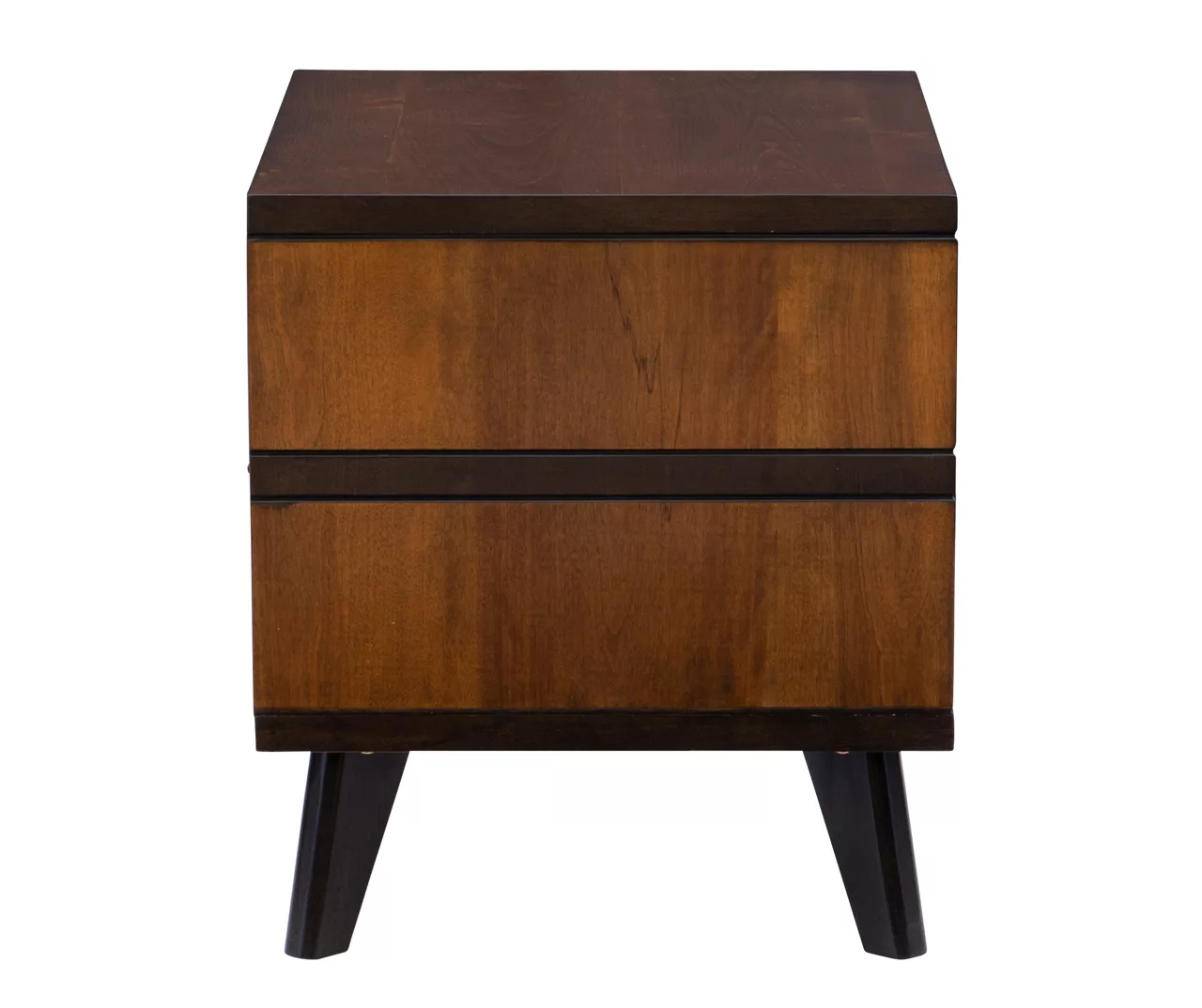 Manhattan Walnut 2-Drawer Mid-Century Wood Nightstand 8 Manhattan Walnut 2-Drawer Mid-Century Wood Nightstand - Image 8