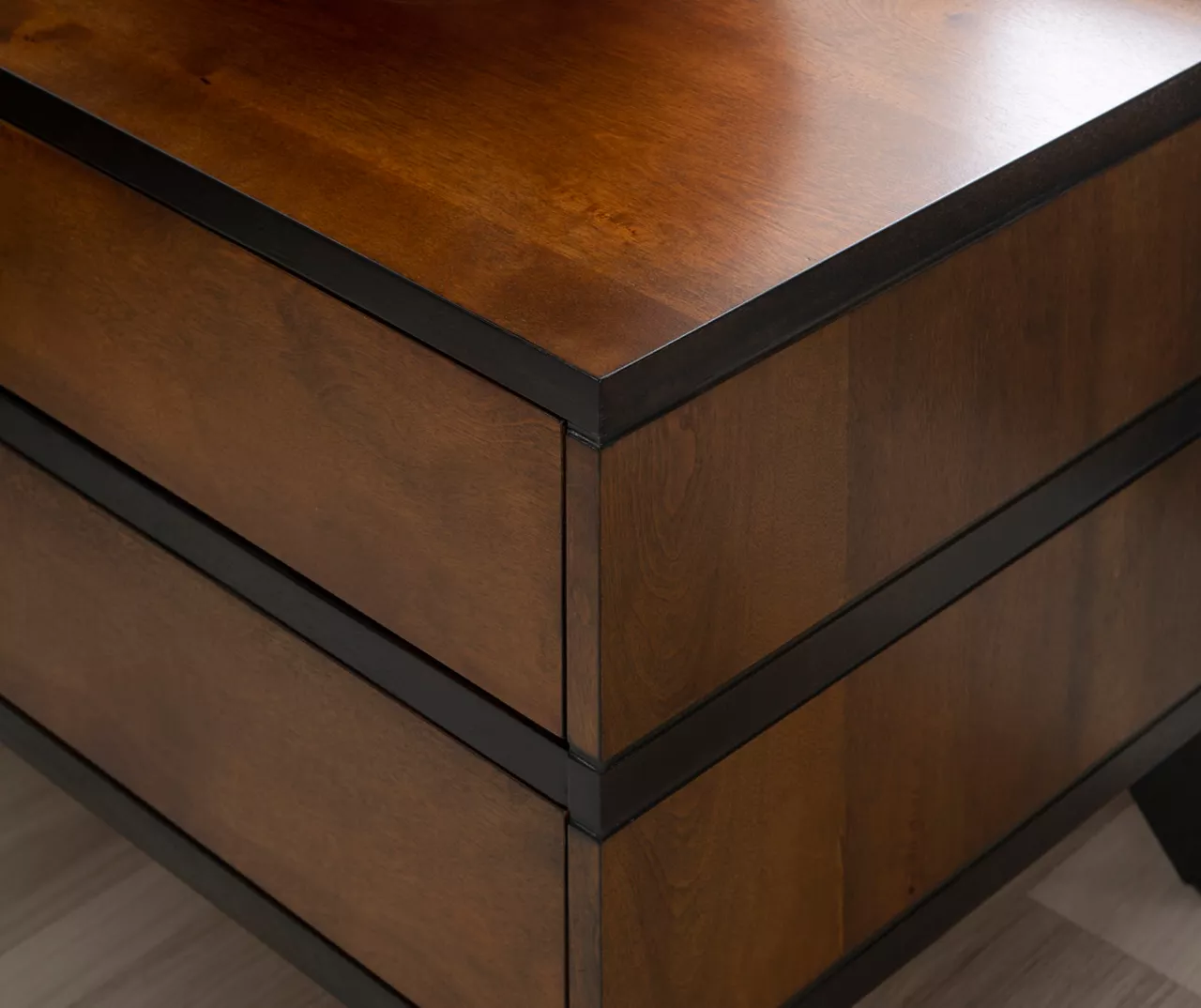 Manhattan Walnut 2-Drawer Mid-Century Wood Nightstand 5 Manhattan Walnut 2-Drawer Mid-Century Wood Nightstand - Image 5