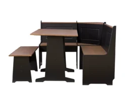 Atrium Black & Pecan 3-Piece Wooden Breakfast Nook Set 14 Atrium Black & Pecan 3-Piece Wooden Breakfast Nook Set -Home Furnishing Store 810543121 A1