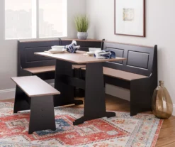 Atrium Black & Pecan 3-Piece Wooden Breakfast Nook Set 16 Atrium Black & Pecan 3-Piece Wooden Breakfast Nook Set -Home Furnishing Store 810543121 B0 2