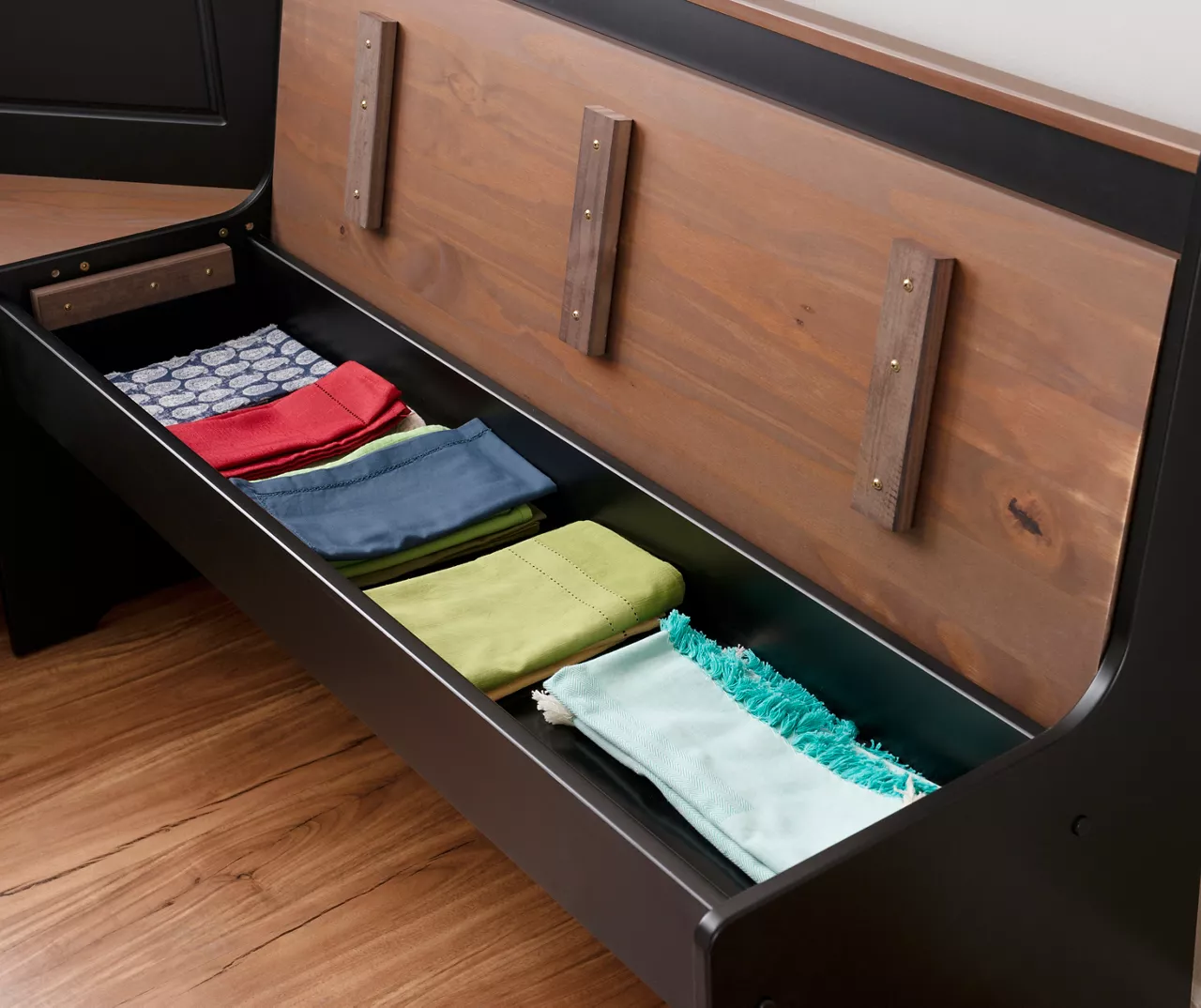 Atrium Black & Pecan 3-Piece Wooden Breakfast Nook Set 12 Atrium Black & Pecan 3-Piece Wooden Breakfast Nook Set - Image 12