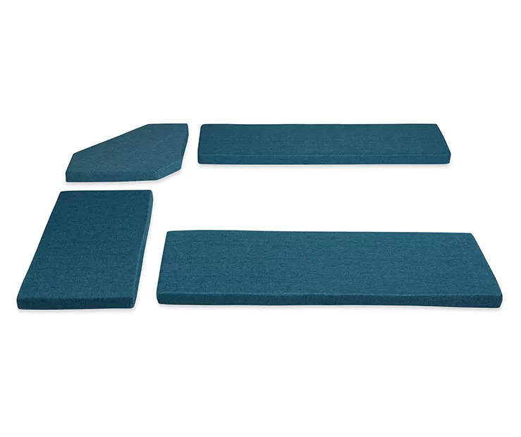 Morgan Vintage Blue 4-Piece Polyester Nook Cushion Set 4 Morgan Vintage Blue 4-Piece Polyester Nook Cushion Set - Image 4