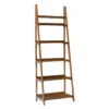 Presley Walnut 5-Shelf Ladder Bookcase