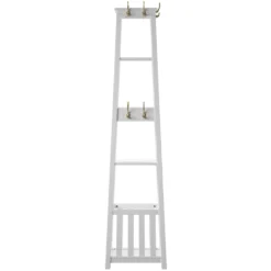 Cami White Wood Pyramid Hall Tree -Home Furnishing Store 810543178 5