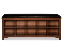 Grant Dark Walnut 10-Cube Cushioned Wood Bench 7 Grant Dark Walnut 10-Cube Cushioned Wood Bench -Home Furnishing Store 810543196 3