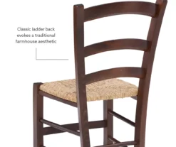 Bordeaux Walnut Handwoven Ladder Back Side Chairs, 2-Pack -Home Furnishing Store 810543200 A8 2