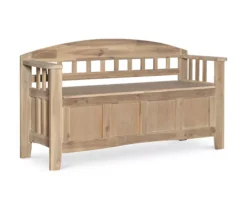 Bailey Natural Wash Wood Storage Bench