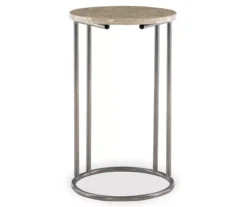 Global Designs Pewter Geometric Capiz Mosaic C Accent Table -Home Furnishing Store 810543213 3