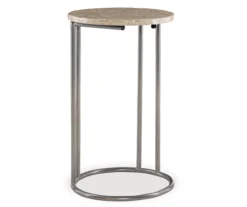 Global Designs Pewter Geometric Capiz Mosaic C Accent Table -Home Furnishing Store 810543213 5