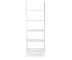 Boston White Wood 5-Shelf Ladder Bookcase -Home Furnishing Store 810543215 3